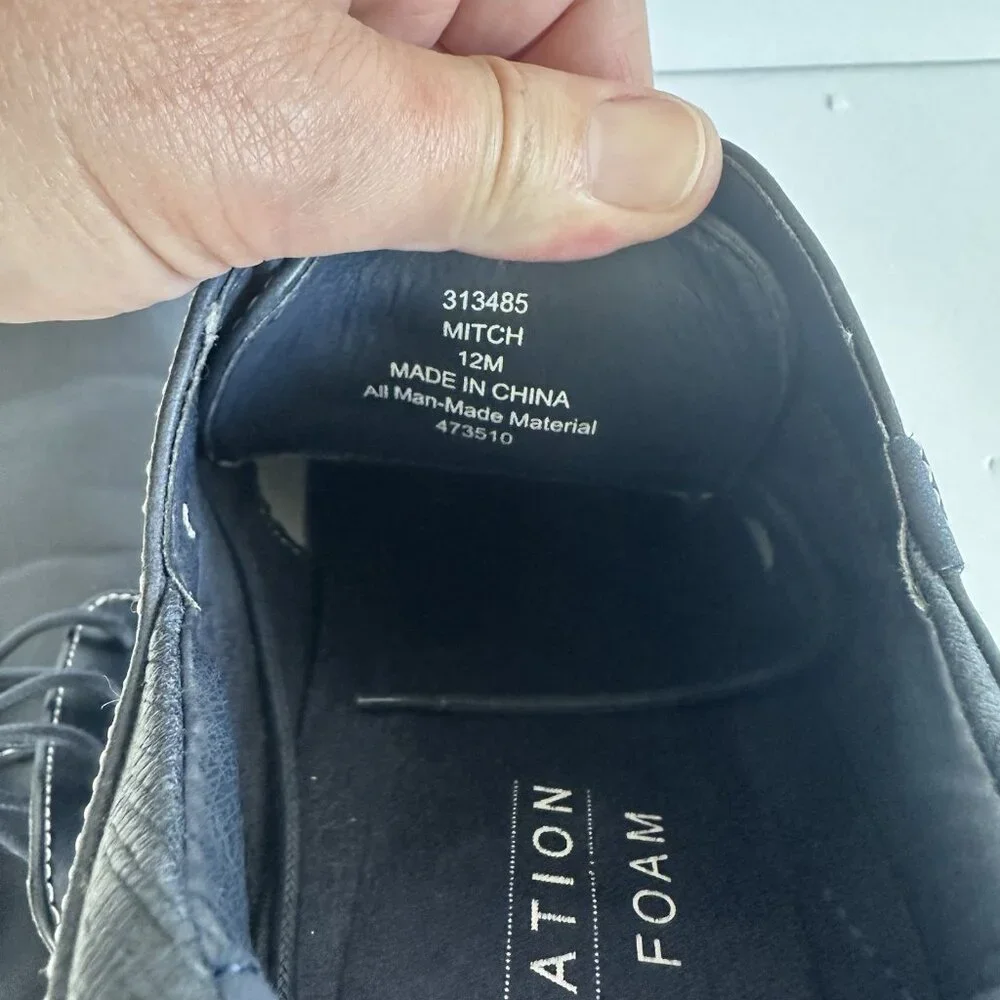 Restoration Memory Foam Men's Oxford Dress Shoes Sz 12M Mitch Navy Blue Corpcore